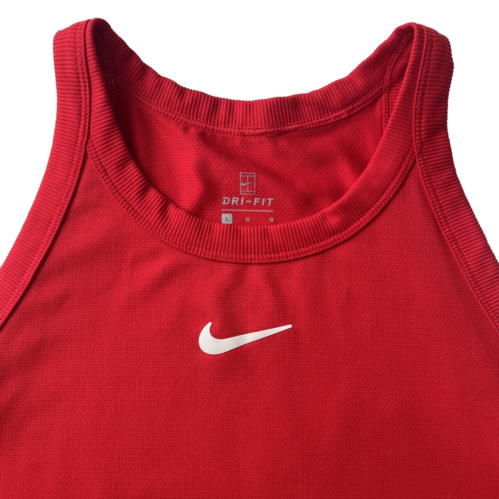 Nike Dri-FIT Training Tank Top Women L Red Racerback Athletic Yoga Activewear